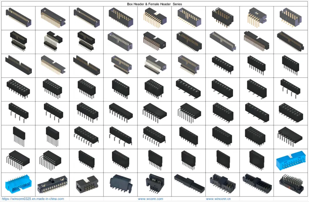 Pin Box Female Male Round Header;ATX;Btx;FPC;FFC;IC Socket;RJ45;USB;1394;HDMI;Pcie;SATA;Wtb;Btb;Wtw;D-SUB;DVI;Ngff;M2;SIM;Battery;Pogo Pin Connector