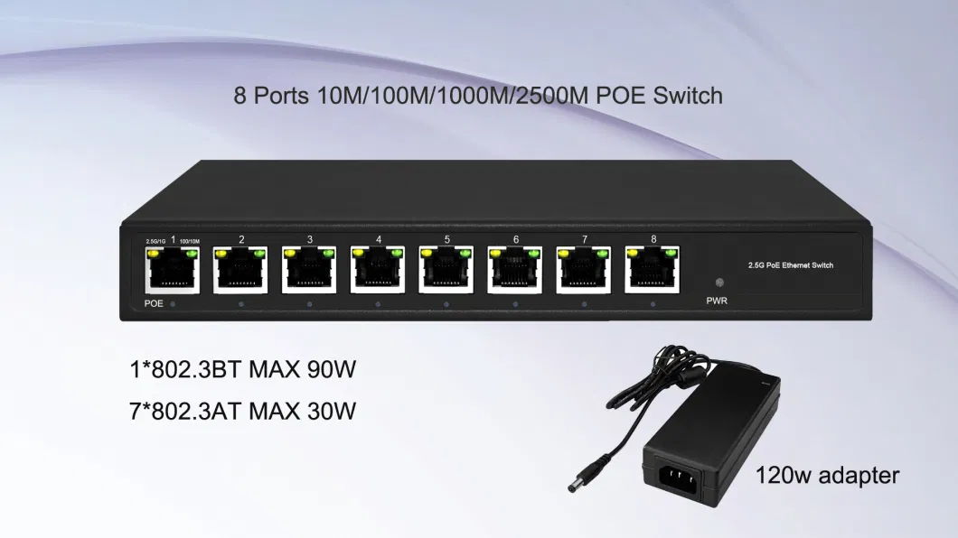 8 Ports Unmanaged Non Poe 2.5g Poe Switch