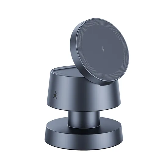 Amazon Hot Selling Mushroom Lamp Wireless Charger for Airpods 4 Magnetic 3 in 1 Nightstand Fast Charger for iPhone 16 PRO Max for iWatch 10 