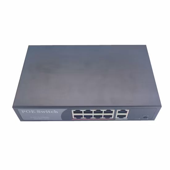 8fe+2fe 8*100m 2*100m OEM/ODM DIN Rail DC48~58V IP40 Gigabit 8 Port Industrial Switch Poe