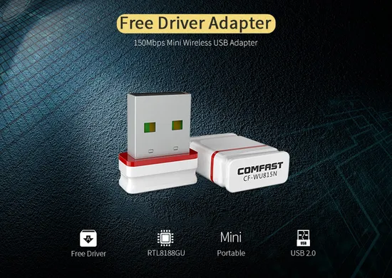 Comfast Hot Sale Mini USB Network Card WiFi Dongle 802.11n 2.4GHz 150Mbps Driver Free WiFi Adapter 