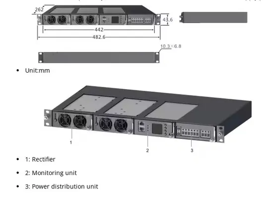 Zxdu48 B600 AC to DC Power 1u 19inch Output Power 3200W with 1 Monitoring Module Csu50y 2 Rectifier Module Zxd1500 