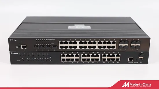 L3 Managed 24 Ports 10/100/1000Mbps RJ45+4 Ports 10g Uplink Network Poe Switch 