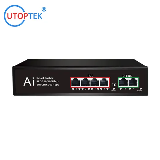 24V Poe Switch 4port Poe+2uplink Power Over Ethernet RJ45 Poe Switch Passive Non
