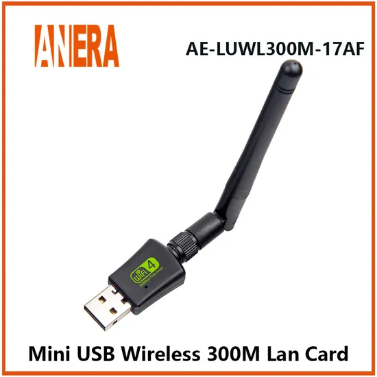 USB2.0 300Mbps Mini Wireless Network LAN Card WiFi Adapter Free Driver with 2dBi Antenna 